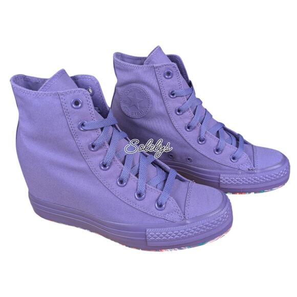 Converse 2014 RARE CTAS Platform Plus Hidden Wedge Nightshade Purple Sneaker 9 - Picture 5 of 10